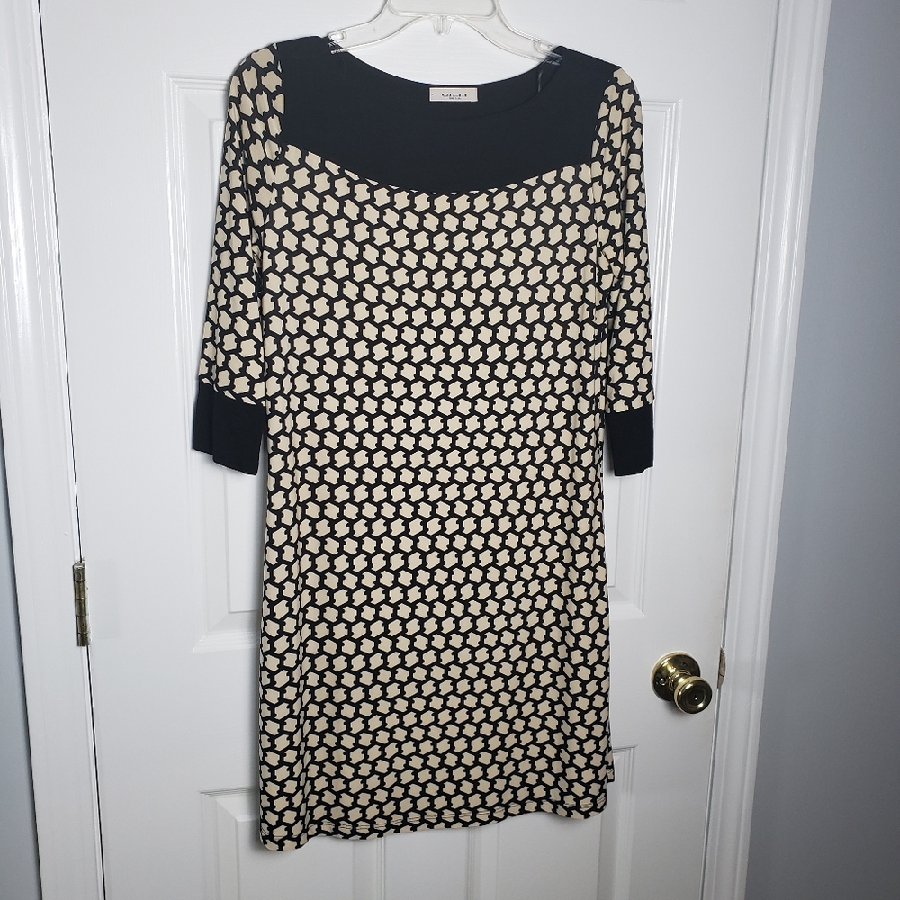 Chain link Black/Taupe Tan USA Tunic Dress Stretch